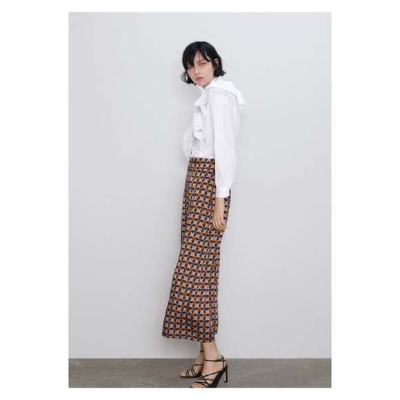 ZARA Geometric Wide Leg Pants - Picture 2 of 7